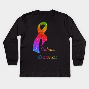 Autism Awareness Ribbon Shirts For Women Men Kids Kids Long Sleeve T-Shirt